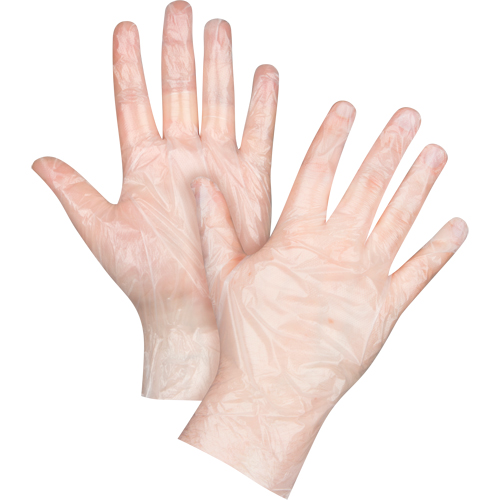 Gants jetables &eacute;conomiques, Moyen, Poly&eacute;thyl&egrave;ne, 1 mil, Sans poudre, Transparent Brunswick Fyr & Safety