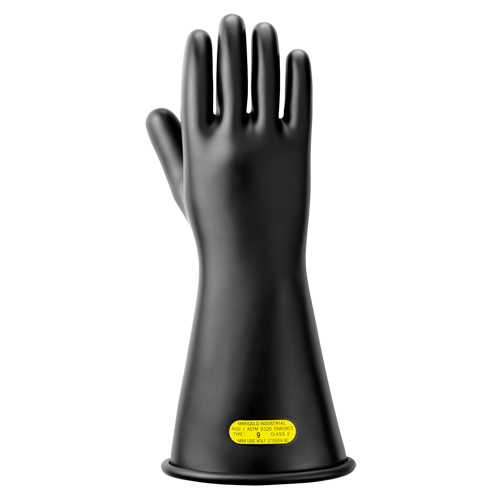 Black Natural Rubber Insulating Gloves, ASTM Class 2, Size 10, 14" L Brunswick Fyr & Safety