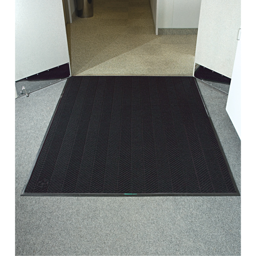 Waterhog&reg; Eco Elite Matting, Wiper/Scraper, 6' x 8' x 3/8", Black Smoke Brunswick Fyr & Safety