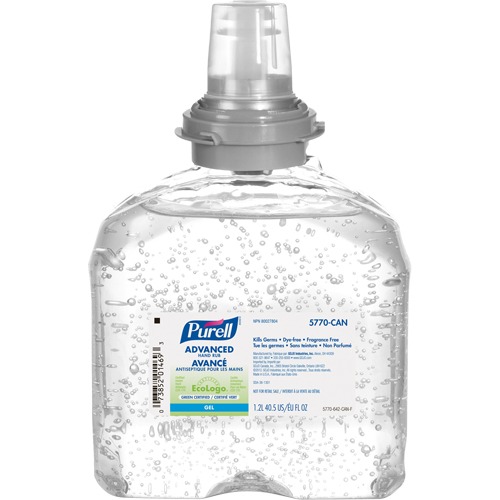 TFX Advanced Hand Sanitizer, 1200 ml, Cartridge Refill, 70% Alcohol Brunswick Fyr & Safety