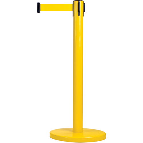 Barri&egrave;res sur pieds pour le contr&ocirc;le des foules, Acier, 35" h, Ruban Jaune, Longueur du ruban 7' Brunswick Fyr & Safety