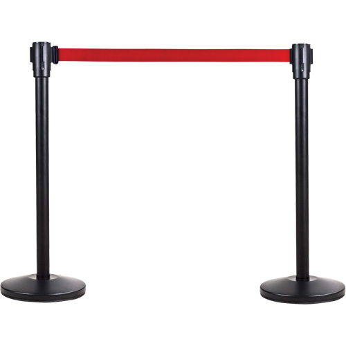 Poteau r&eacute;cepteur pour barri&egrave;res sur pieds pour le contr&ocirc;le des foules, Hauteur de 35", Noir Brunswick Fyr & Safety