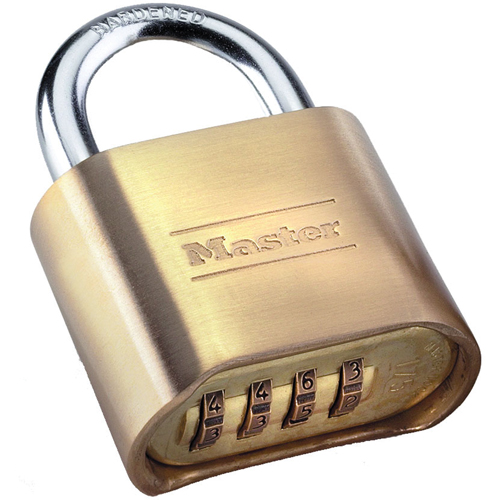 Cadenas &agrave; combinaison, Argent, Rev&ecirc;tement en laiton, Largeur de 2" Brunswick Fyr & Safety