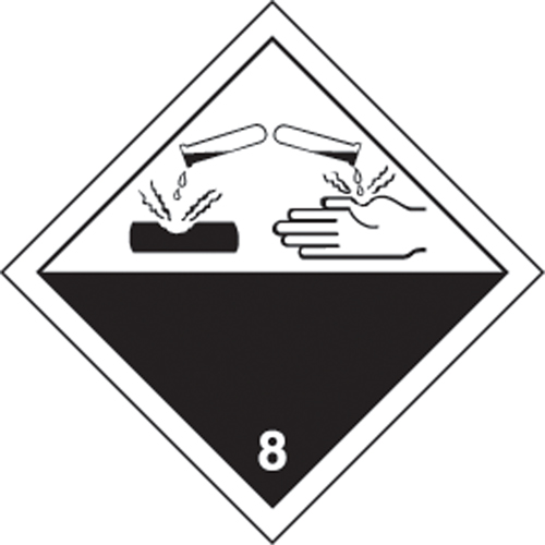 TDG Shipping Labels, Class 8, Corrosives, Paper Brunswick Fyr & Safety