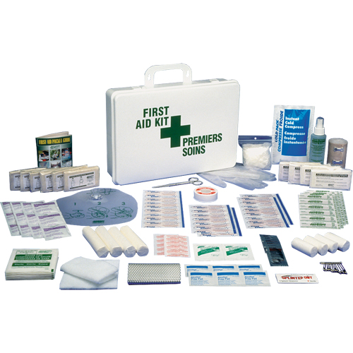 Trousses de premiers soins standards pour le bureau, Dispositif m&eacute;dical Classe 1, Boîte en plastique Brunswick Fyr & Safety