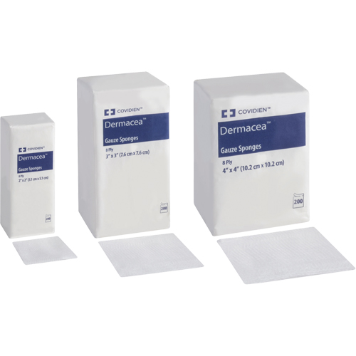 &eacute;ponges de gaze, Tampon, 4" lo x 4" la, Dispositif m&eacute;dical Classe 1 Brunswick Fyr & Safety