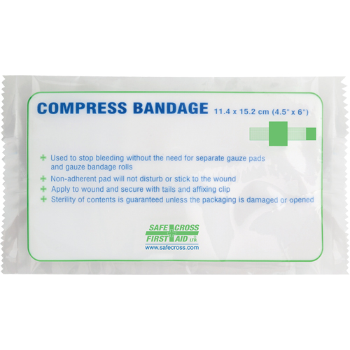 Compress Bandages, Crepe Tails, Cut to Size L x 4-1/2" W Brunswick Fyr & Safety