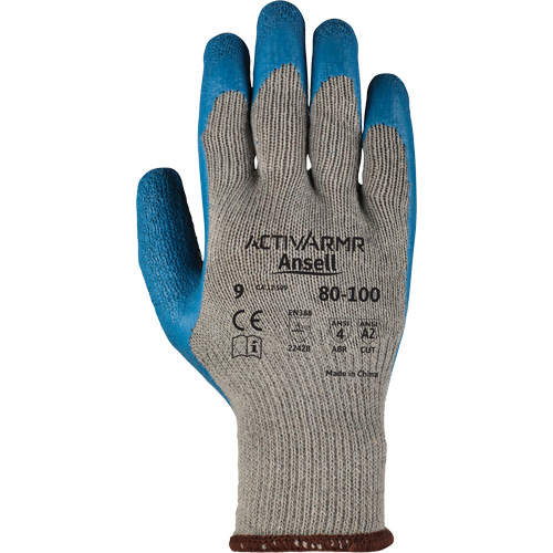 Gants ActivArmr 80-100, 9/Grand, R&ecirc;vetement Latex de caoutchouc, Calibre 10, Enveloppe en Polyester/Coton Brunswick Fyr & Safety