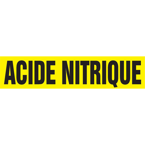 Marqueur de tuyau "Acid Nitrique", Autocollant, 4" h x 24" la, Noir sur jaune Brunswick Fyr & Safety