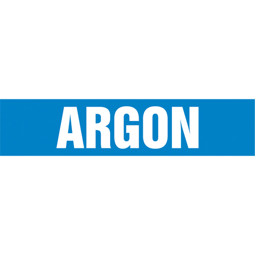 "Argon" Pipe Marker, Self-Adhesive, 4" H x 24" W, White on Blue Brunswick Fyr & Safety