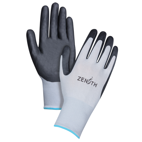 Gants l&eacute;gers enduits et respirants, 10/T-Grand, R&ecirc;vetement Mousse de nitrile, Calibre 13, Enveloppe en Polyester Brunswick Fyr & Safety