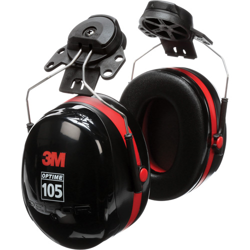 Peltor Optime 105 Series Earmuffs, Cap Mount, 27 NRR dB Brunswick Fyr & Safety