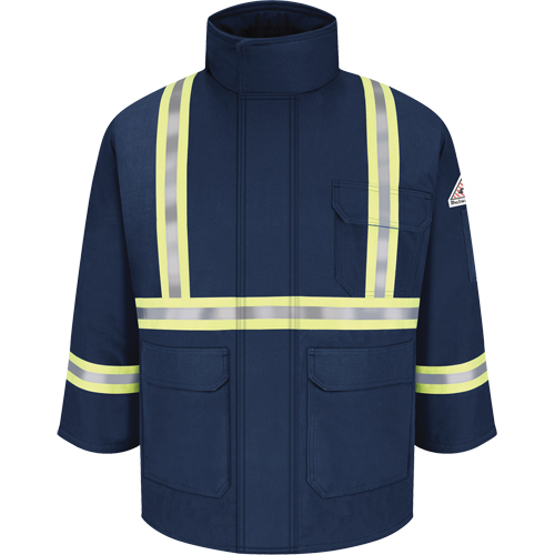Parkas ignifuges avec bandes r&eacute;fl&eacute;chissantes, Hommes, 3T-Grand, Bleu marine Brunswick Fyr & Safety