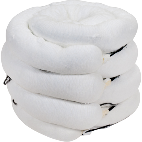 Barrage absorbant de premi&egrave;re qualit&eacute;, Huile seulement, 10' lo x 5" la, Absorption 35 gal., 4 /pqt Brunswick Fyr & Safety