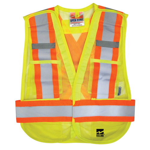 Open Road&reg; Tear Away Vest , High Visibility Lime-Yellow, Polyester Brunswick Fyr & Safety