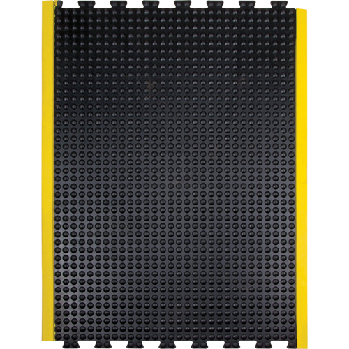 Tapis antifatigue en d&ocirc;me, &agrave; bulles, 3' x 4' x 1/2", Noir, Caoutchouc Brunswick Fyr & Safety