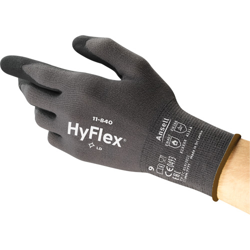 Gants HyFlex 11-840, 10/T-Grand, R&ecirc;vetement Mousse de nitrile, Calibre 15, Enveloppe en Nylon Brunswick Fyr & Safety