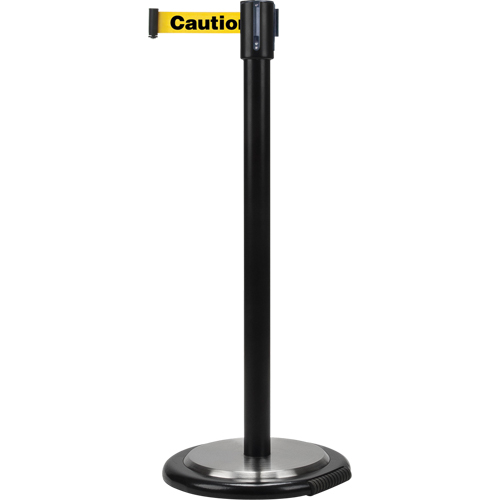 Barri&egrave;res sur pieds pour le contr&ocirc;le des foules, Acier, 35" h, Ruban Jaune, Longueur du ruban 7' Brunswick Fyr & Safety