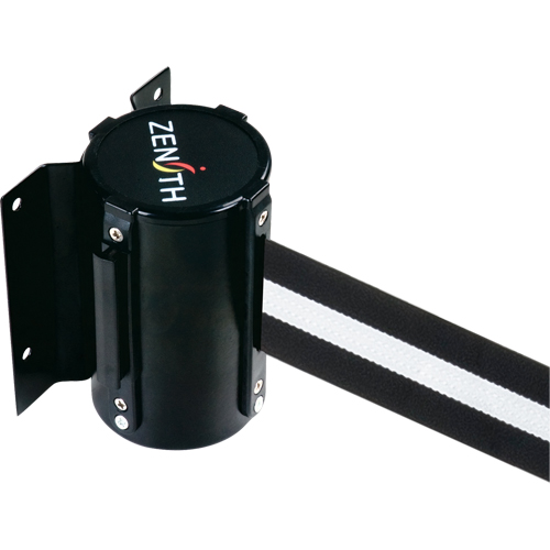 Wall Mount Barrier, Steel, Screw Mount, 7', Black/White Tape Brunswick Fyr & Safety