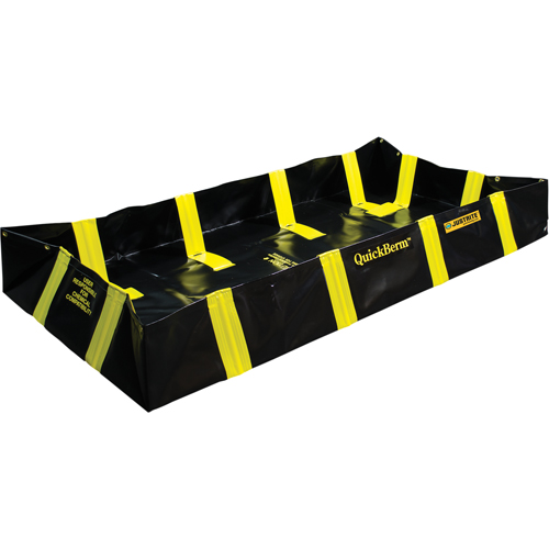 QuickBerm&reg; Containment Berm with Inside Wall Supports, 175 US gal. Capacity, 4' W x 6' L x 12" H, Snap-Up Bracket Brunswick Fyr & Safety