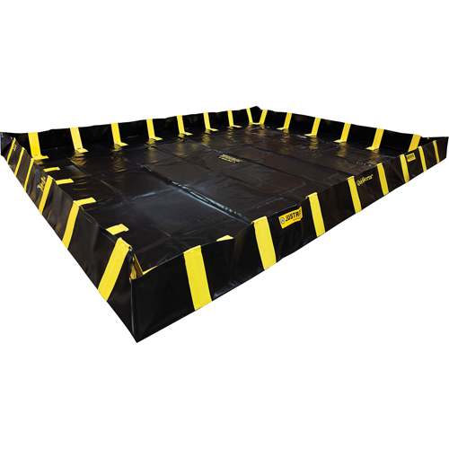 QuickBerm&reg; Containment Berm with Inside Wall Supports, 2990 US gal. Capacity, 20' W x 20' L x 12" H, Snap-Up Bracket Brunswick Fyr & Safety