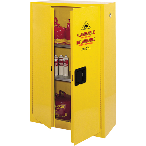 Flammable Storage Cabinet, 45 gal., 2 Door, 43" W x 65" H x 18" D Brunswick Fyr & Safety