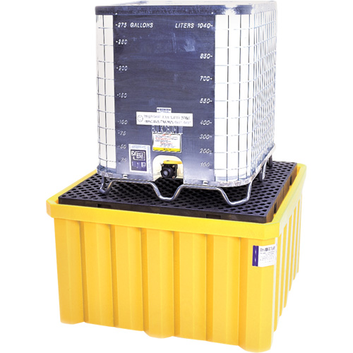 Ultra-IBC Spill Pallet&reg; with Drain, 400 US gal. Spill Capacity, 58.75" x 58.75" x 33" Brunswick Fyr & Safety