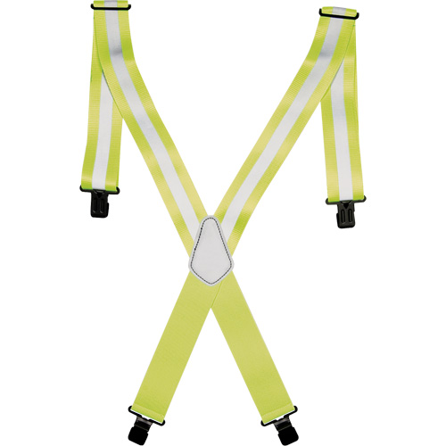 Hi-Viz 2" Work Suspenders, High Visibility Lime-Yellow, Silver Reflective Colour, One Size Brunswick Fyr & Safety