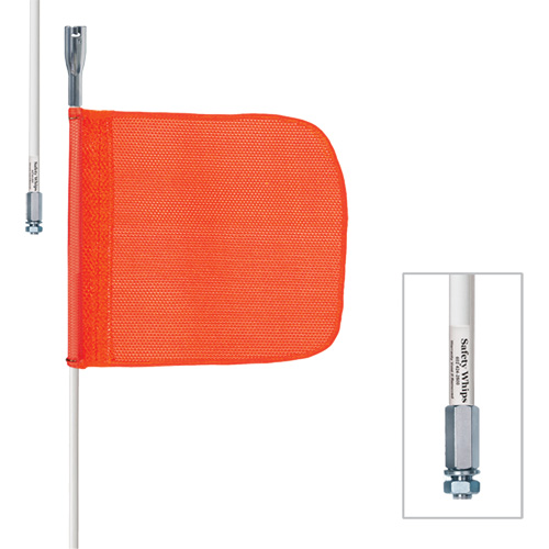 Safety Whip&reg; Heavy-Duty Whips, Threaded Mount, 5' High, Orange Brunswick Fyr & Safety