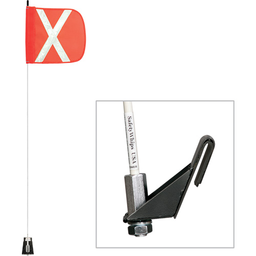 Tiges de s&eacute;curit&eacute; pour travaux l&eacute;gers Safety Whip, Fixation Fen&ecirc;tre, Hauteur 5', Orange Brunswick Fyr & Safety