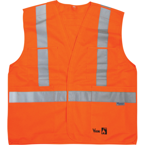Fire Retardant Safety Vest, High Visibility Orange, Medium/Small, Polyester Brunswick Fyr & Safety