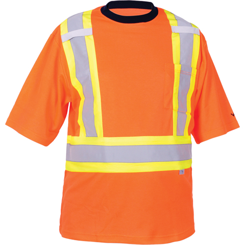 T-shirt de s&eacute;curit&eacute;, Polyester, Moyen, Orange haute visibilit&eacute; Brunswick Fyr & Safety