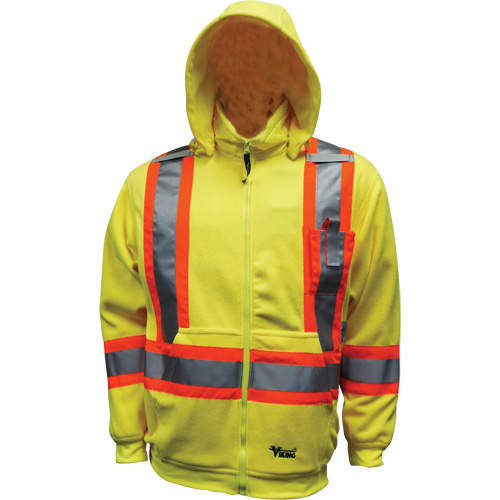 Safety Fleece Hoodie, Polyester, Small, High Visibility Lime-Yellow Brunswick Fyr & Safety
