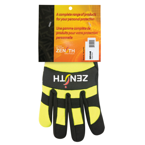 Gants de m&eacute;canicien ZM500 haute visibilit&eacute; r&eacute;sistants aux coupures, Paume PEHP, Taille 2T-Grand Brunswick Fyr & Safety