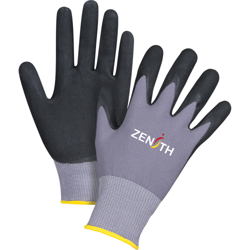 Gants ZX-1 de premi&egrave;re qualit&eacute; compatibles avec les &eacute;crans tactiles, 11/2T-Grand, R&ecirc;vetement Nitrile/Mousse de nitrile, Calibre 15, Enveloppe en Nylon Brunswick Fyr & Safety