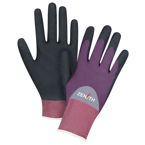 ZX-2 Premium Coated Gloves, 8/Medium, Nitrile/Foam Nitrile Coating, 18 Gauge, Nylon Shell Brunswick Fyr & Safety