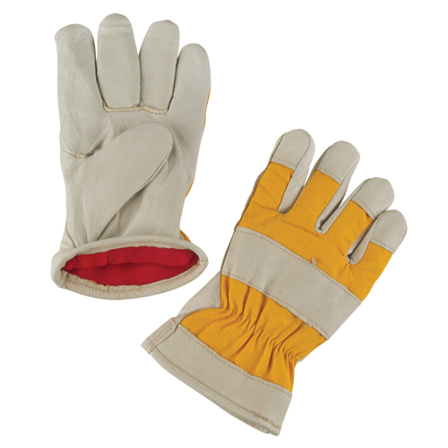 Gants de travail doubl&eacute;s pour l'hiver de premi&egrave;re qualit&eacute;, Petit, Paume en Cuir fleur de porc, Doublure en Molleton de mousse Brunswick Fyr & Safety