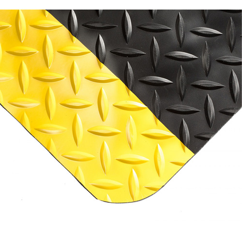 Smart Mats No.497, Diamond, 4' x 10' x 1", Black/Yellow, PVC/Urethane Brunswick Fyr & Safety