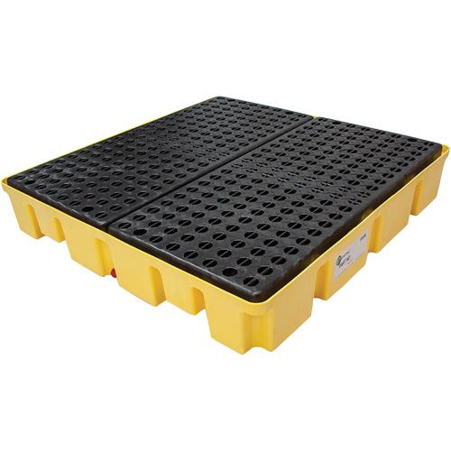 Poly-Slim-Line Spill Pallet with Drain, 66 US gal. Spill Capacity, 49" x 49" x 8.75" Brunswick Fyr & Safety