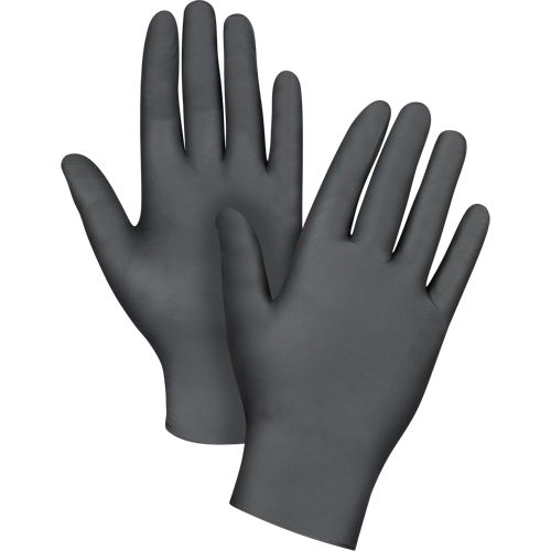 Medical Grade Disposable Gloves, Small, Nitrile, 6-mil, Powder-Free, Black, Class 2 Brunswick Fyr & Safety