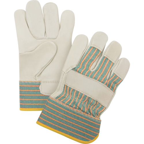 Abrasion-Resistant Fitter's Gloves, Medium, Grain Cowhide Palm Brunswick Fyr & Safety