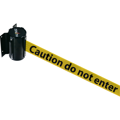 Wall Mount Barrier, Steel, Screw Mount, 7', Black/Yellow Tape Brunswick Fyr & Safety