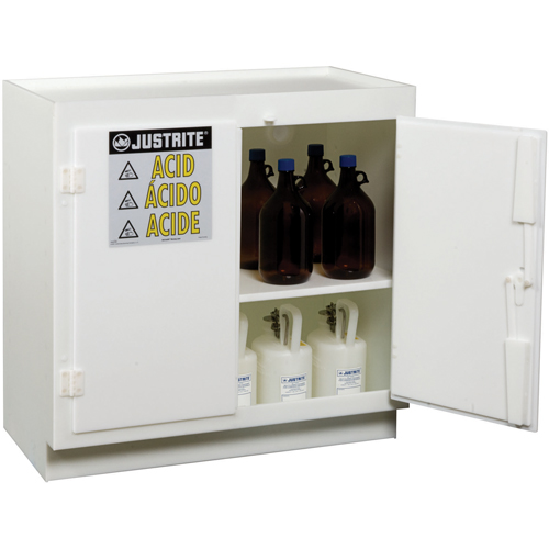 Solid Polyethylene Acid Cabinets, 6 x 0.66043 Gal., 36" x 35.75" x 21.75" Brunswick Fyr & Safety