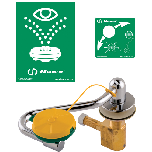 Poste de douche oculaire/faciale, Installation Montage sur &eacute;vier Brunswick Fyr & Safety