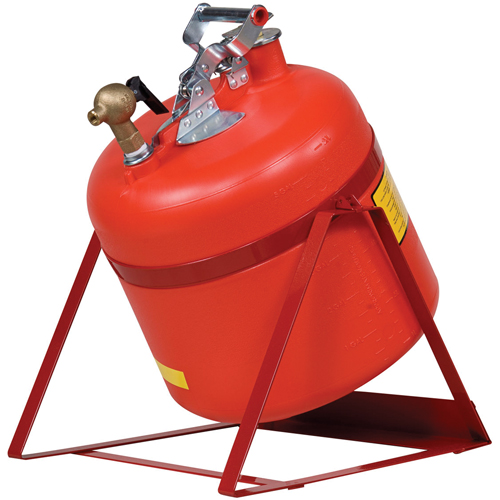 Bidon avec robinet s&eacute;curitaires pour laboratoires, Type I, Acier, 5 gal. US, Rouge, Homologu&eacute; FM Brunswick Fyr & Safety