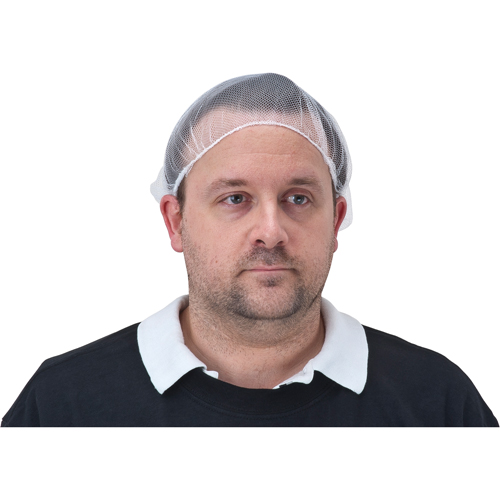 Hair Nets, Nylon, 18", White Brunswick Fyr & Safety