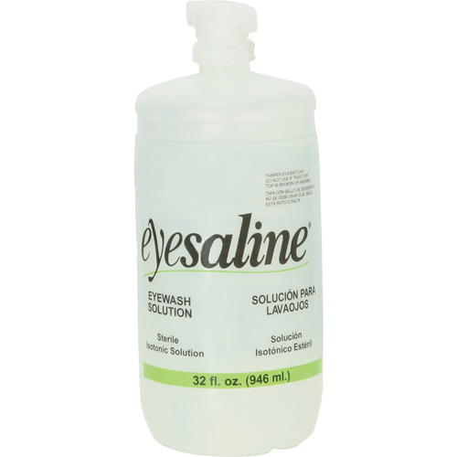Saline Eyewash Bottles, Full Bottle, 32 oz. Brunswick Fyr & Safety
