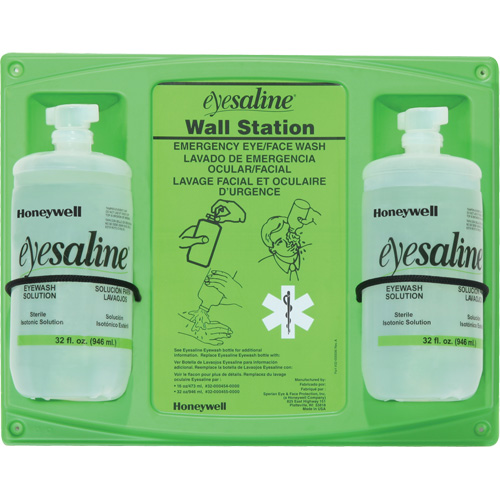 Support mural pour solution saline de douche oculaire, Double Brunswick Fyr & Safety
