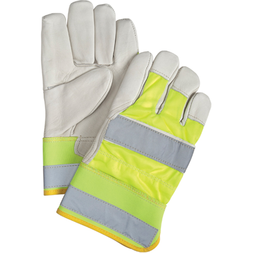 Yellow High-Visibility Superior Warmth Fitters Gloves, Large, Grain Cowhide Palm, Thinsulate Inner Lining Brunswick Fyr & Safety