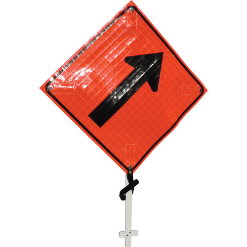 Right Diagonal Arrow Pole Sign, 24" x 24", Vinyl, Pictogram Brunswick Fyr & Safety